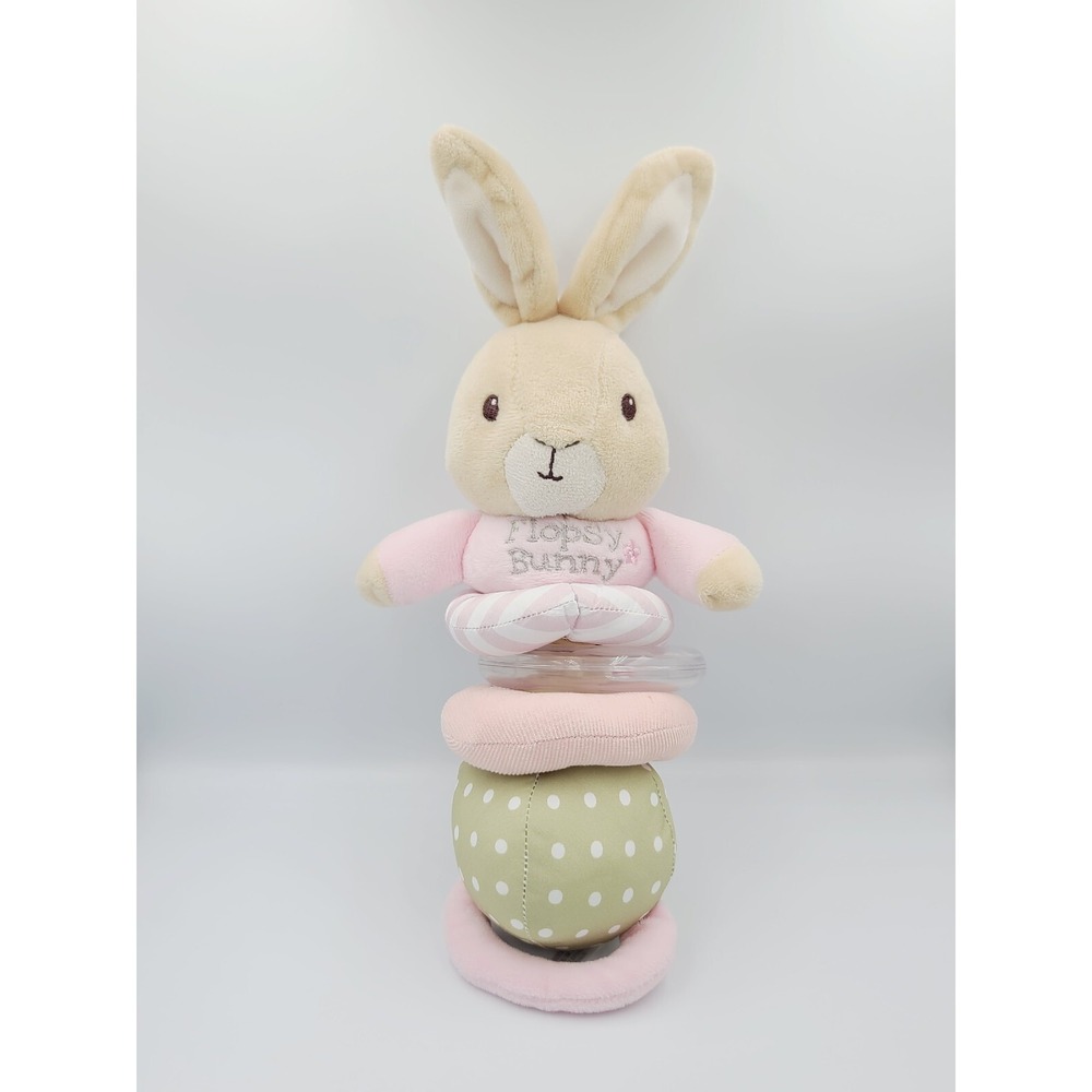The World of Beatrix Potter Peter Rabbit Pink Pull Toy Rattle Plush Polka-Dot